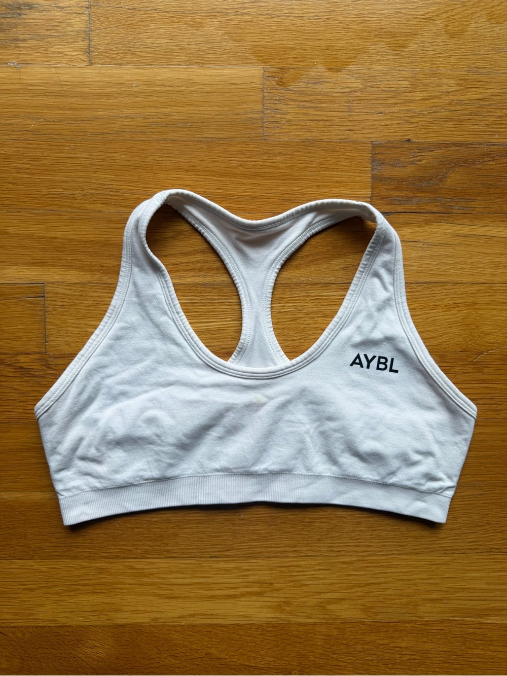 AYBL White Racerback Sports Bra - Size Medium